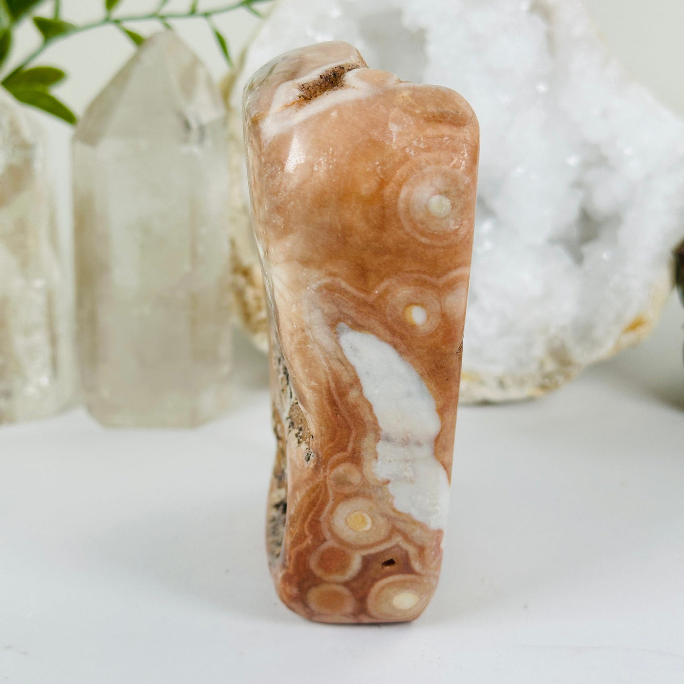 Pink Amethyst Polished Crystal Freeform One-of-a-Kind #1 side view