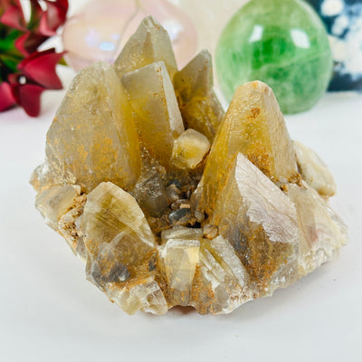 Dogtooth Calcite Crystal Cluster - One-of-a-Kind #1 - front view