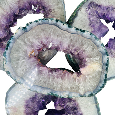 amethyst portals on white background