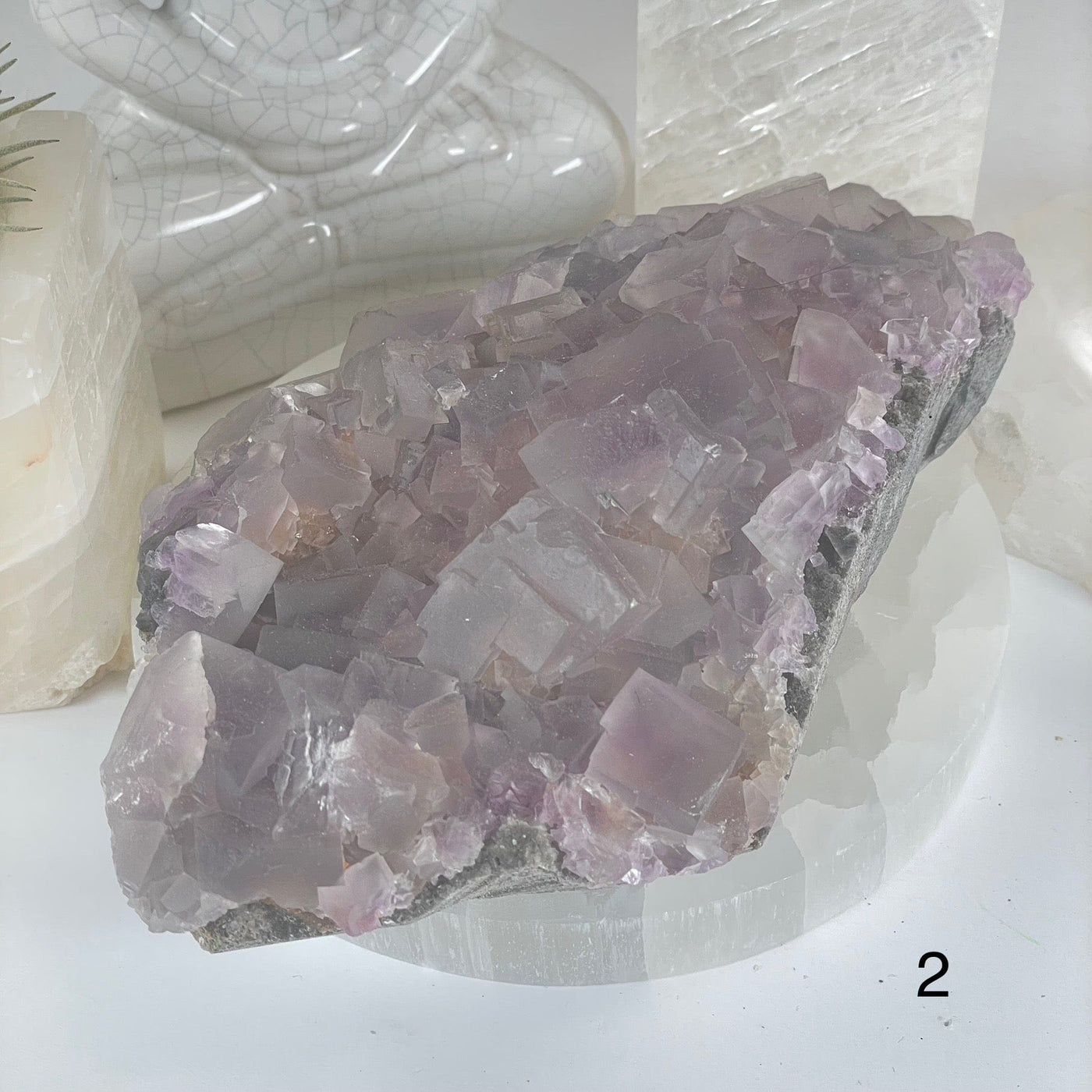 Purple Cubic Fluorite Crystal Cluster on Matrix - You Choose variant 2 labeled