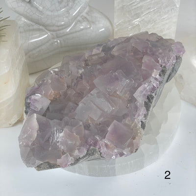 Purple Cubic Fluorite Crystal Cluster on Matrix - You Choose variant 2 labeled
