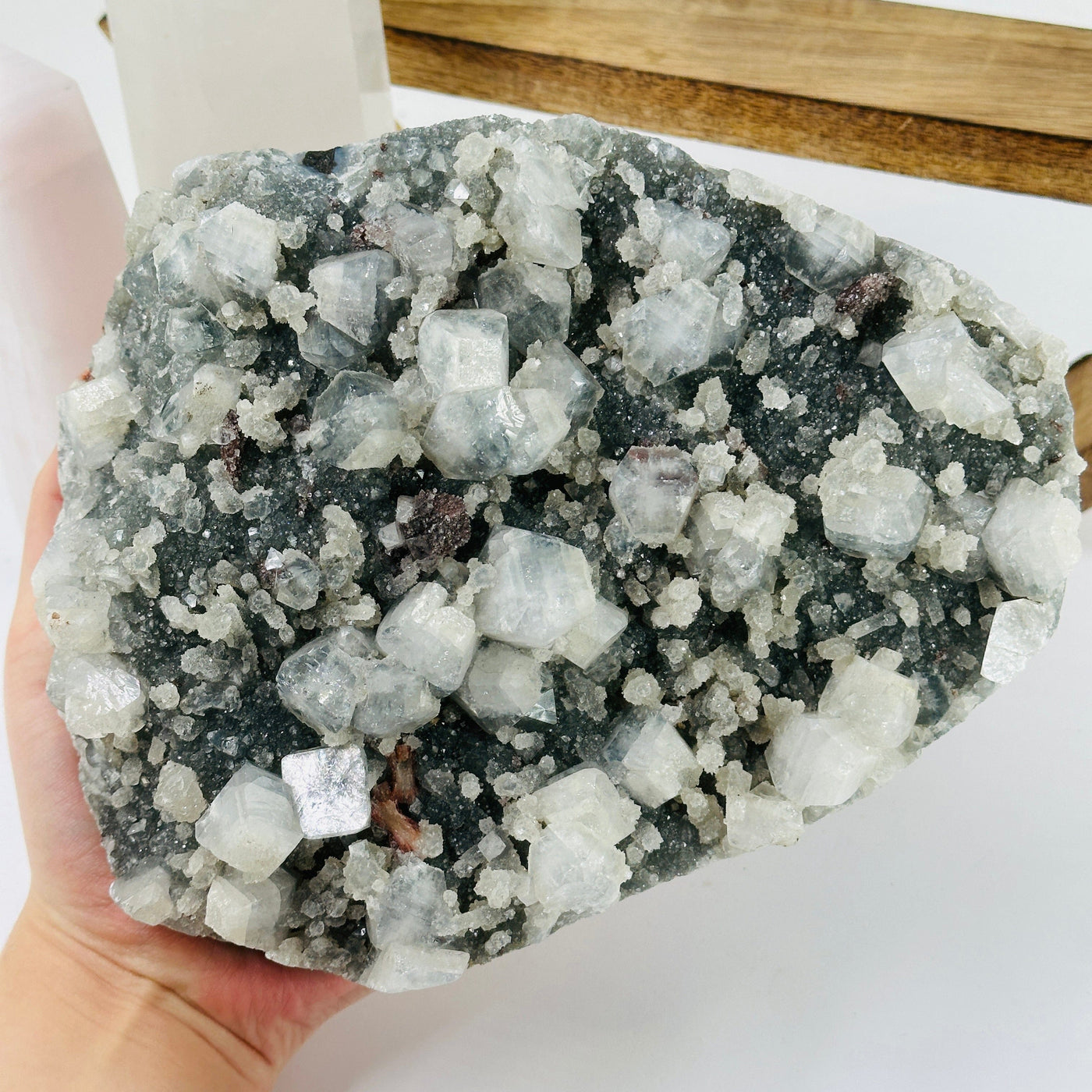 zeolite on matrix with decorations in the background