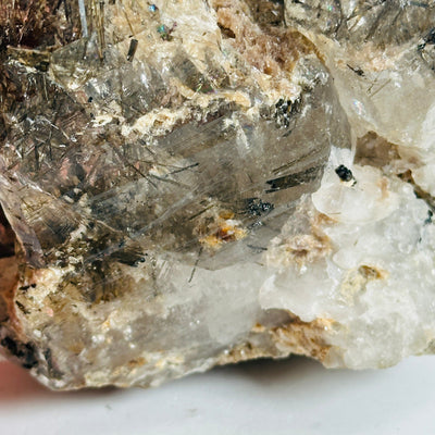 Elestial Alligator Fibrous Smokey Quartz Crystal with Rutile HIGH QUALITY #3 closeup for detail