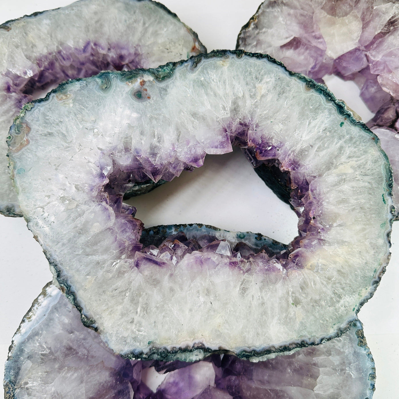 amethyst portals on white background