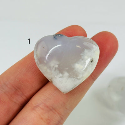 FLOWER AGATE HEARTS ON WHITE BACKGROUND