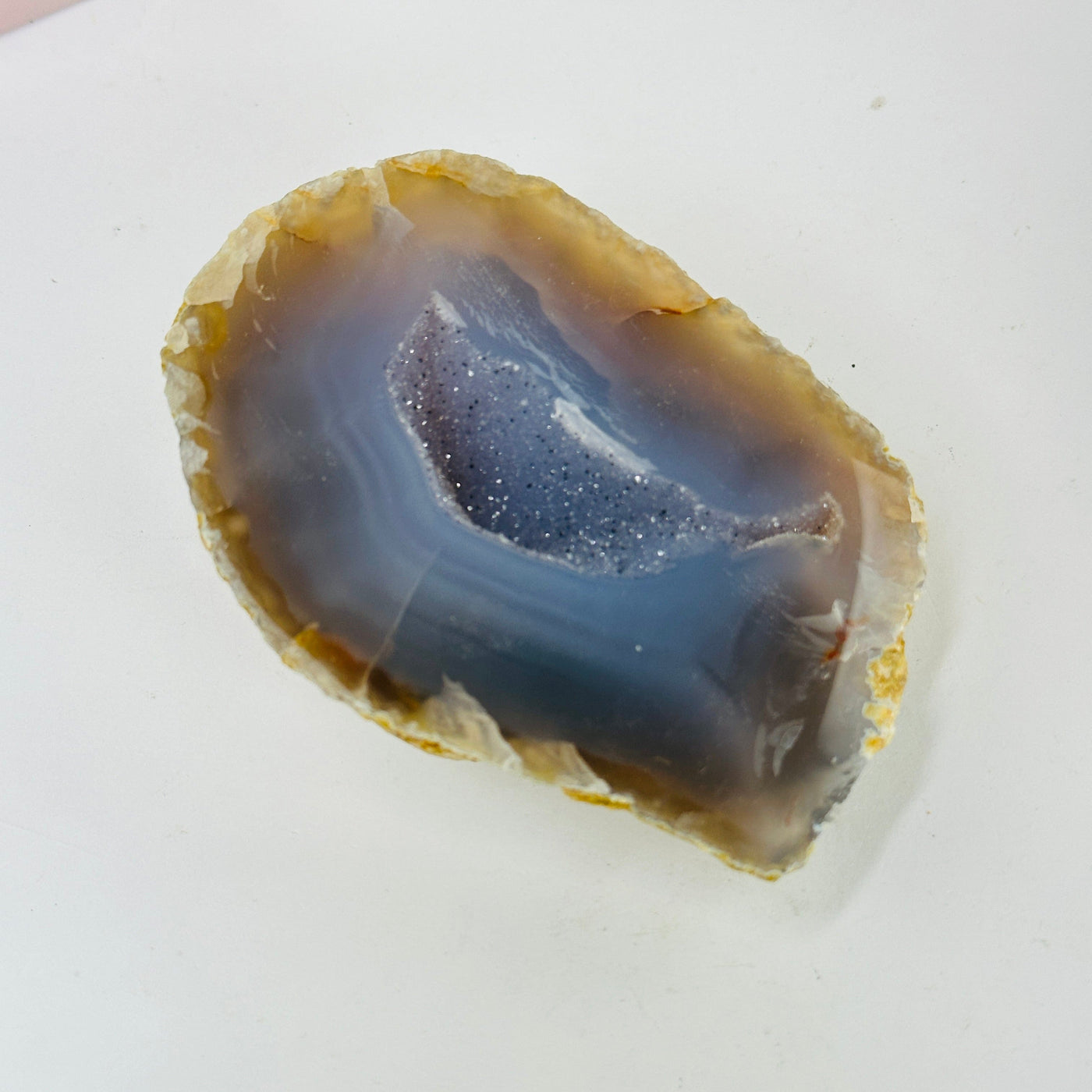 agate geode box with decorations in the background