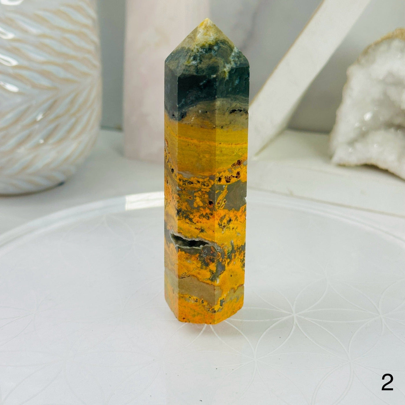 Bumble Bee Jasper - Crystal Point - YOU CHOOSE variant 2 labeled