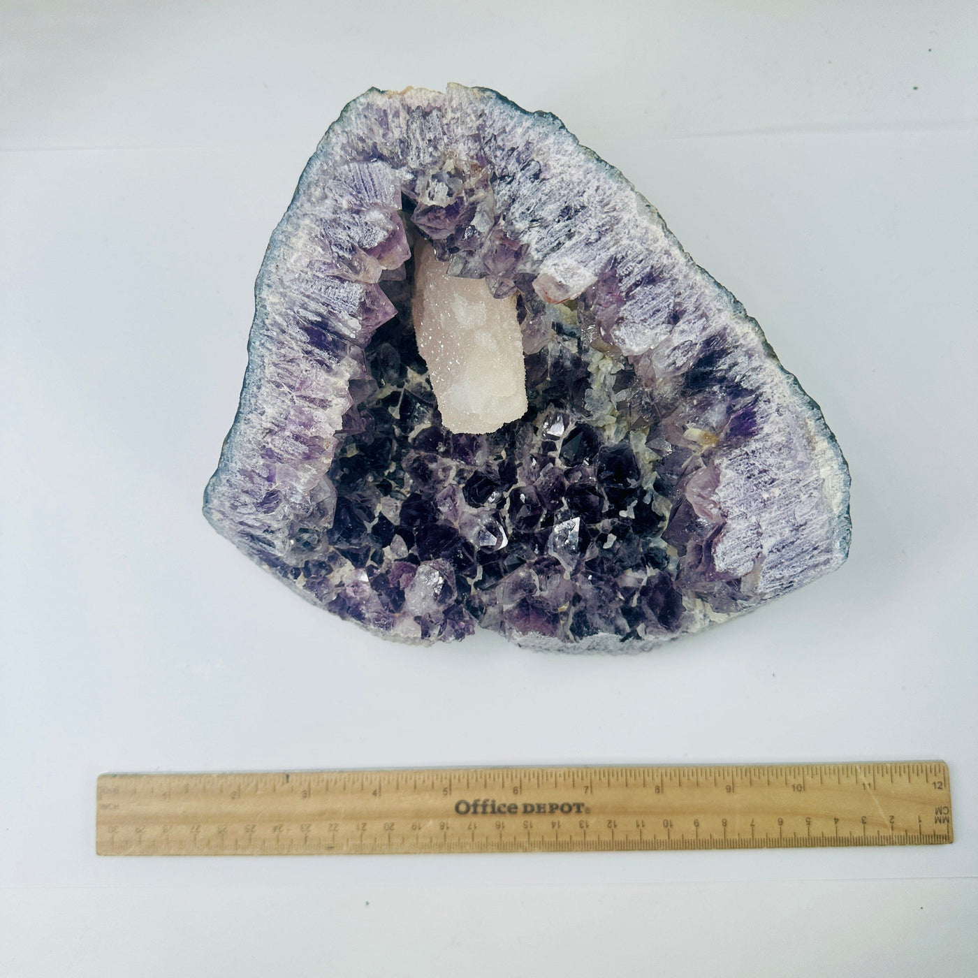 Amethyst Cluster with Crystal Quartz - Large High Quality Amethyst - You Choose variant B with ruler for size reference