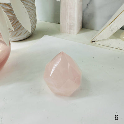  Rose Quartz Faceted Crystal Egg Point - You Choose - variant 6 labeled