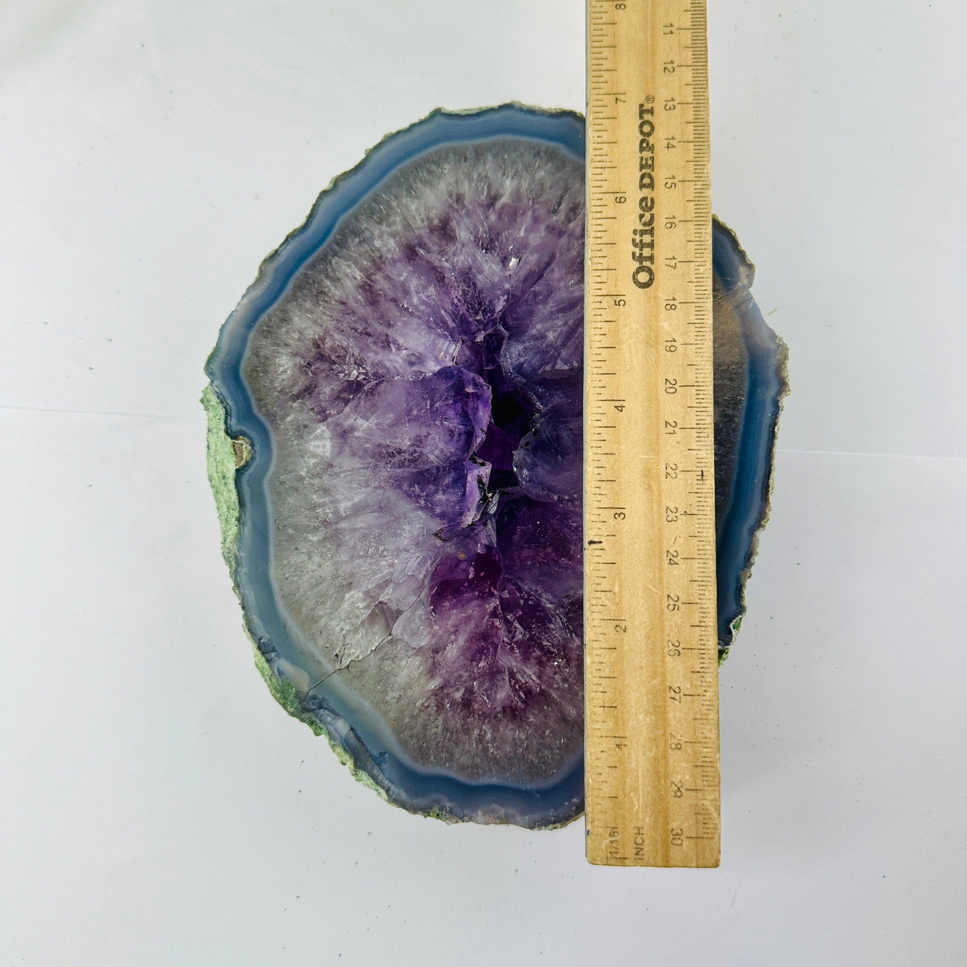  Amethyst Slice Crystal Portal - OOAK top view with ruler for size reference