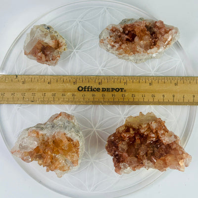 Tangerine Quartz Cluster - Crystal Cluster - YOU CHOOSE all variant with ruler for size reference