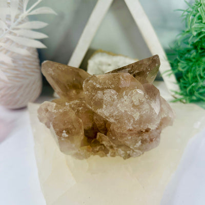 Smokey Quartz Cluster - Natural Raw Crystal Cluster back view