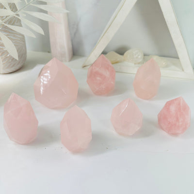  Rose Quartz Faceted Crystal Egg Point - You Choose - all 7 variants