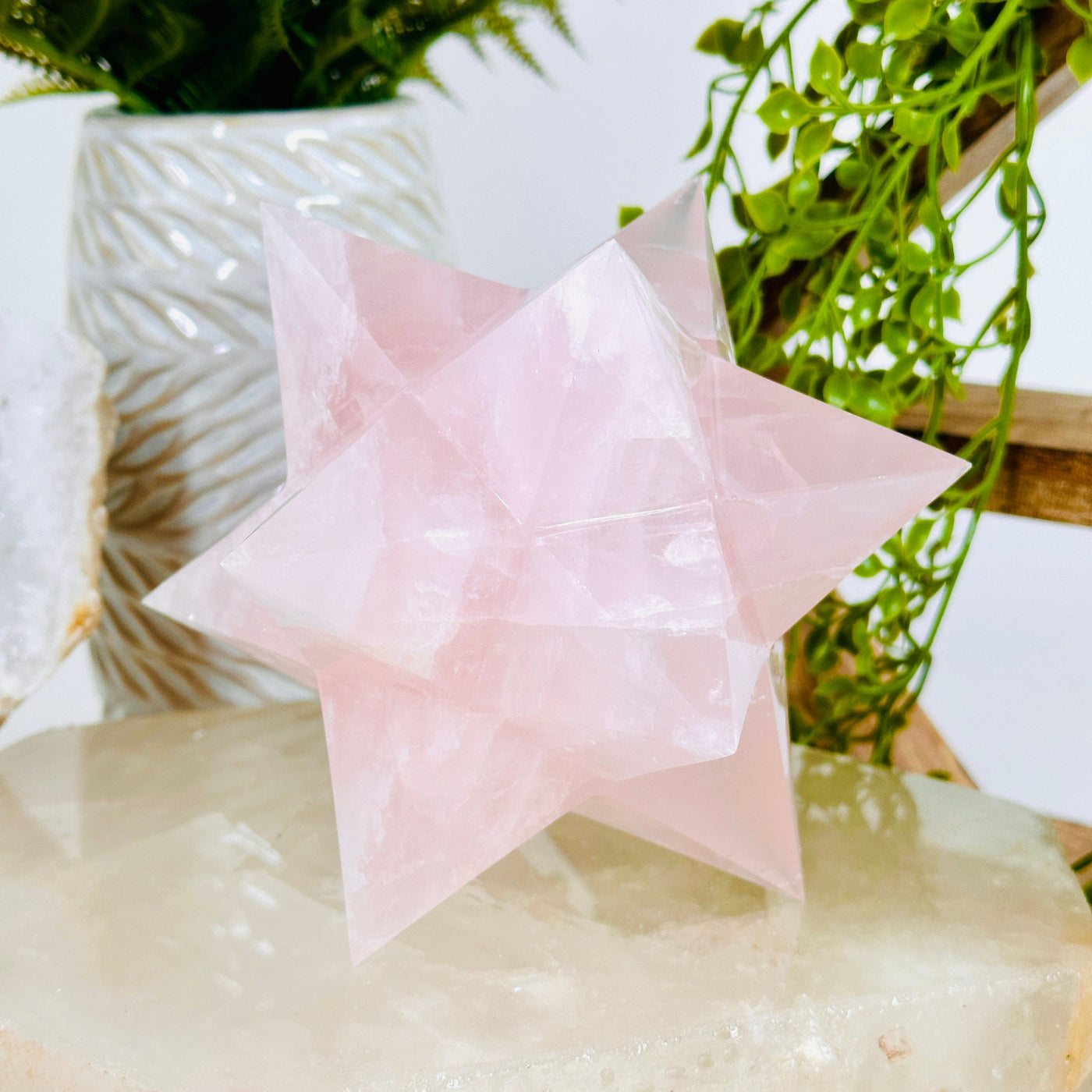 Rose Quartz Merkaba closeup for detail