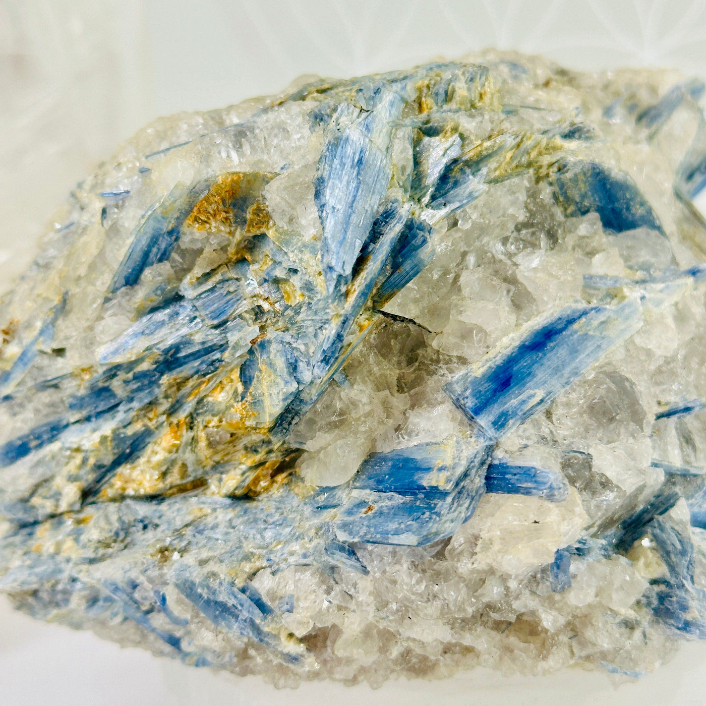 Blue Kyanite Rough Crystal Formation closeup for detail