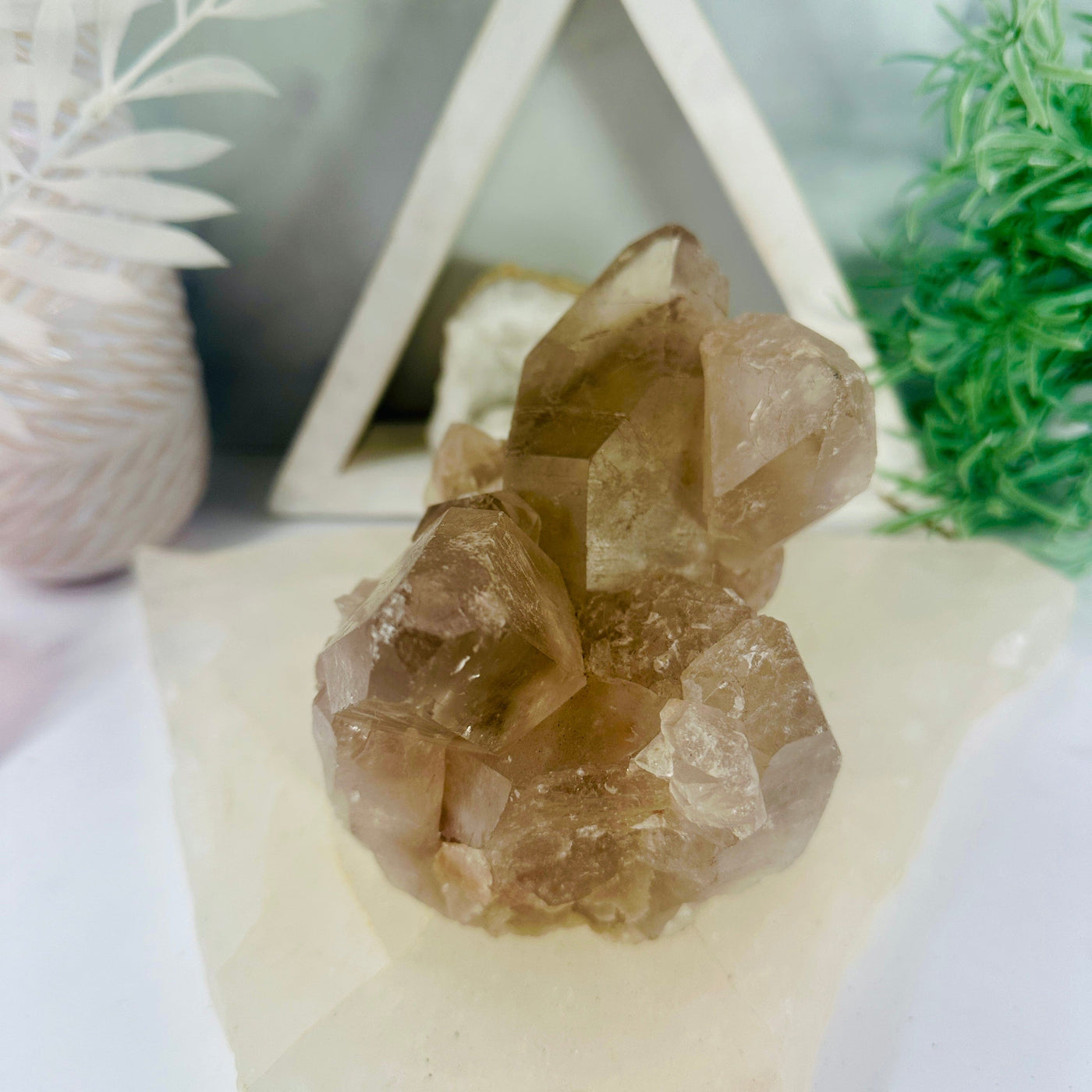 Smokey Quartz Cluster - Natural Raw Crystal Cluster side view