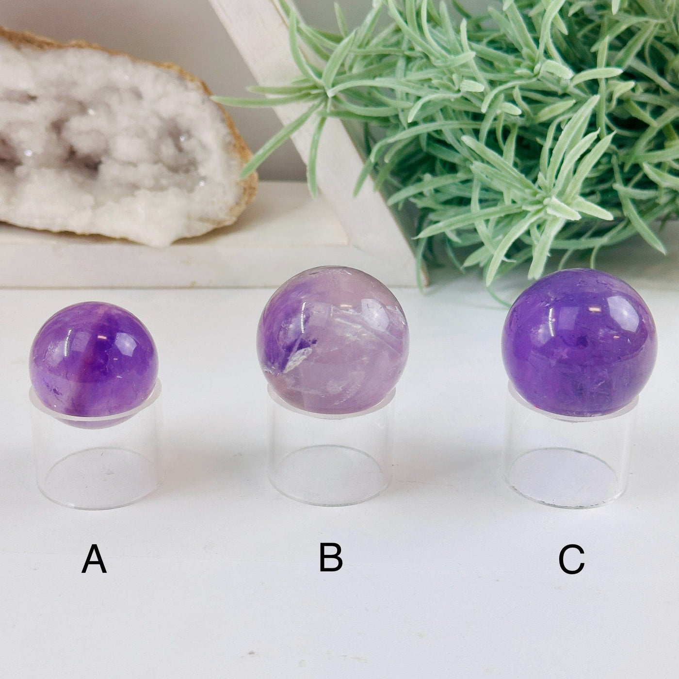 Amethyst Polished Sphere - Crystal Ball - YOU CHOOSE all 3 variants labeled A B C