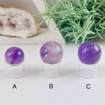 Amethyst Polished Sphere - Crystal Ball - YOU CHOOSE all 3 variants labeled A B C