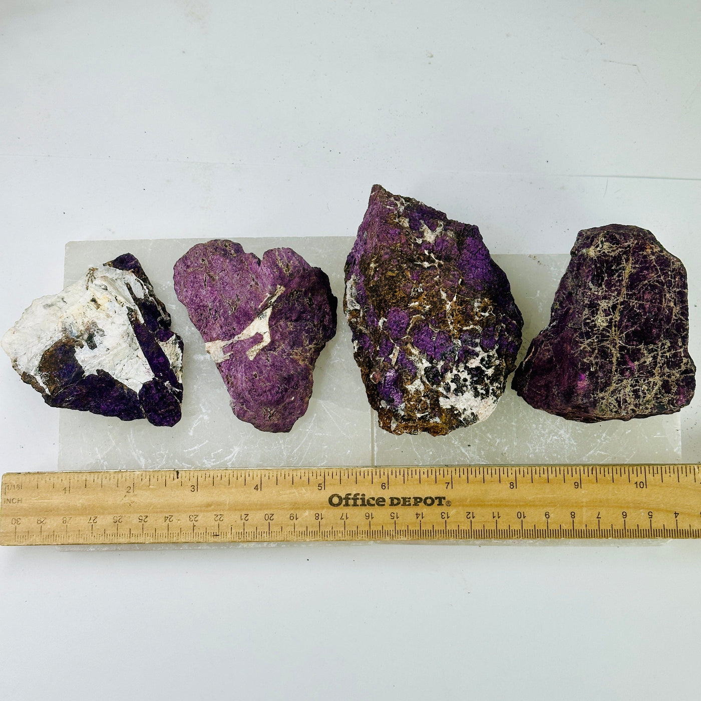  Purpurite Crystal - Natural Rough Stone - OOAK - YOU CHOOSE all variants with ruler for size reference