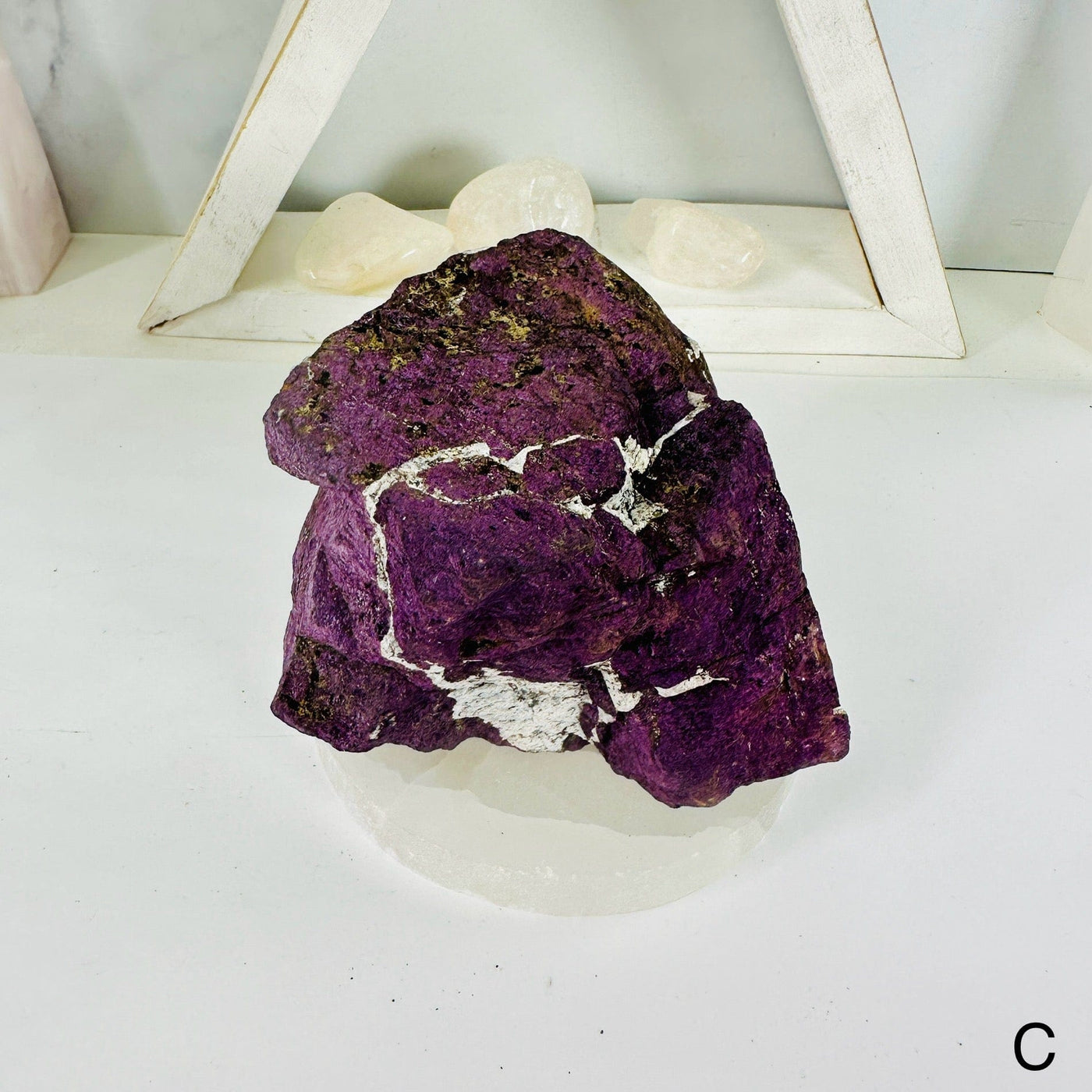 Purpurite Crystal Natural Rough Stone - YOU CHOOSE variant C labeled