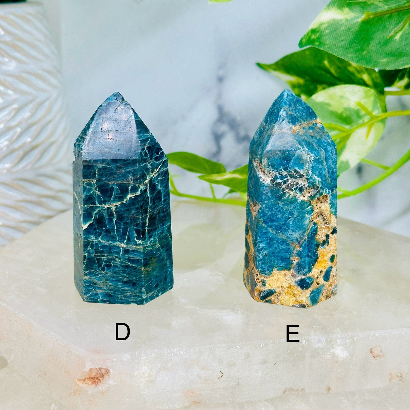 Apatite on Lions Eye Jasper - Crystal Points - You Choose variants D, E labeled