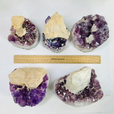 Amethyst Crystal Clusters - You Choose all variants with ruler for size reference