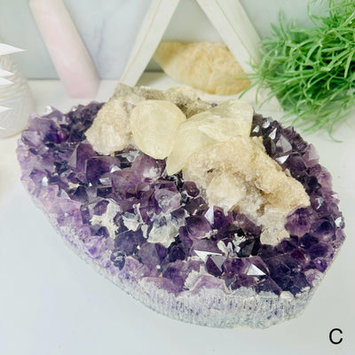 Amethyst Cluster with Crystal Quartz - Large High Quality Amethyst - You Choose variant C labeled