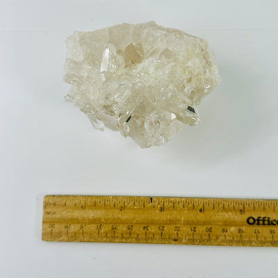 Crystal Quartz Cluster - Freeform - OOAK - top view with ruler for size reference