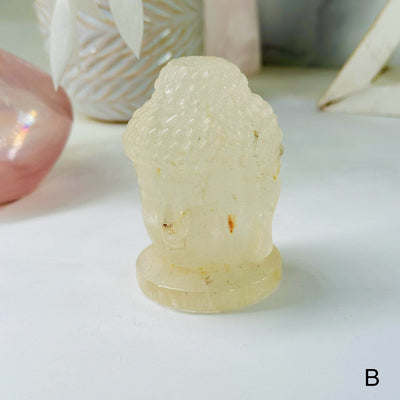 Crystal Quartz Carved Buddha Head - YOU CHOOSE variant B labeled