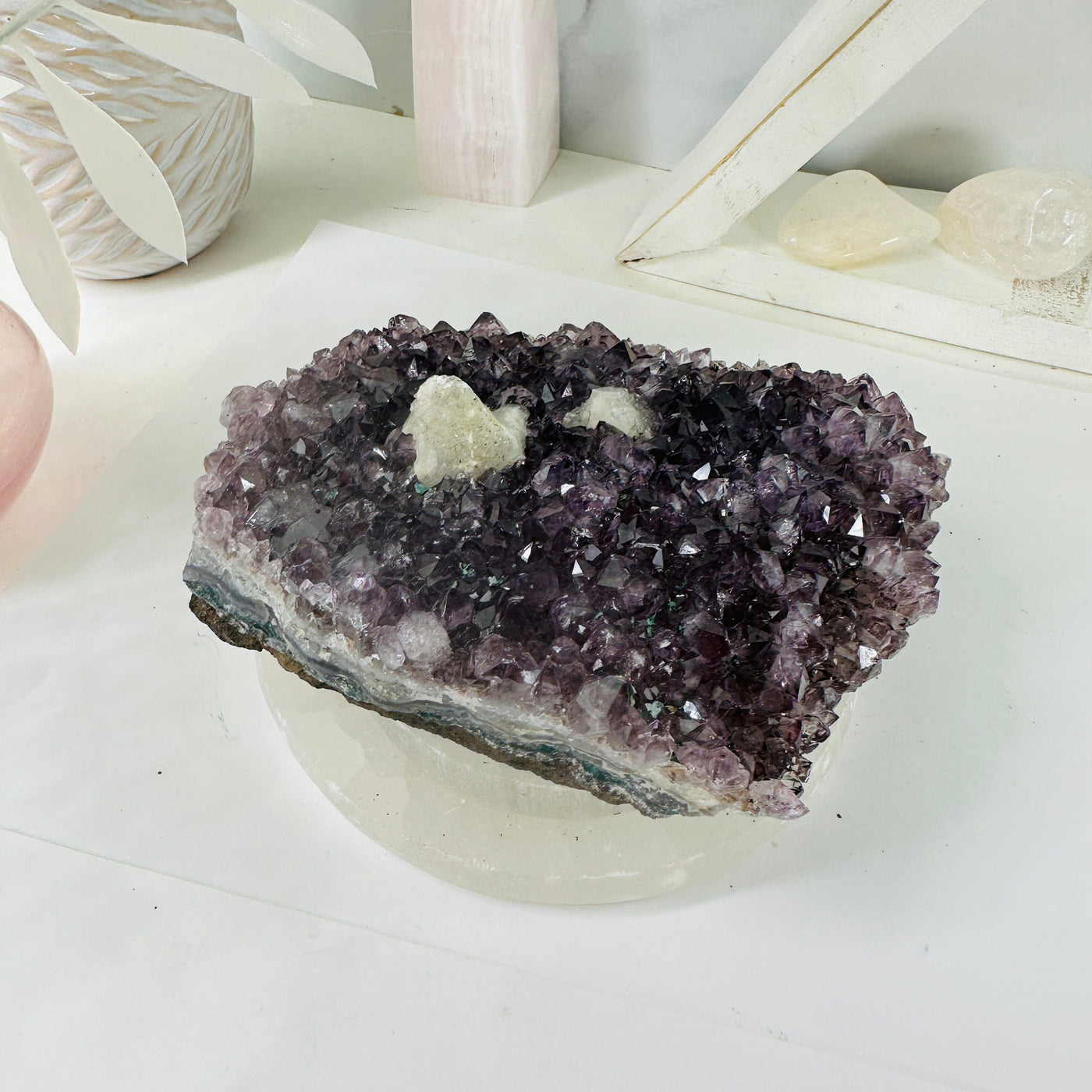 Amethyst Crystal Cluster - amethyst rough stone back view