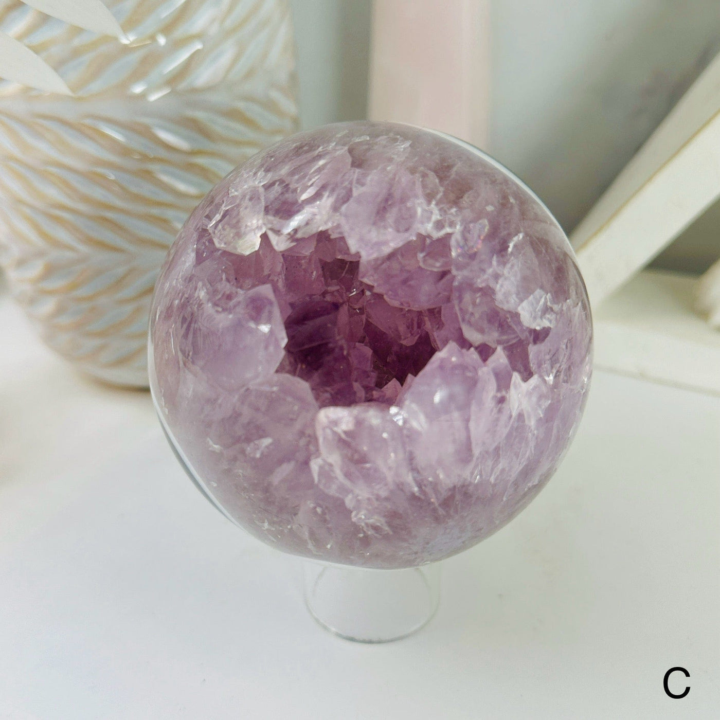 Amethyst Sphere - Crystal Ball - YOU CHOOSE variant C labeled