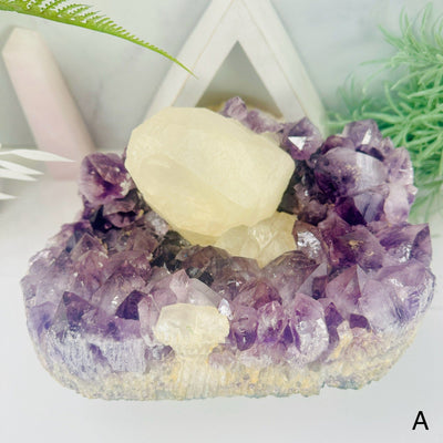 Amethyst Cluster with Crystal Quartz - Large High Quality Amethyst - You Choose variant A labeled