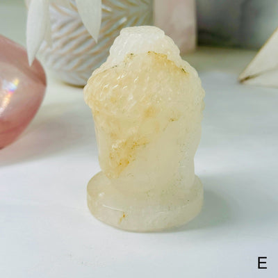 Crystal Quartz Carved Buddha Head - YOU CHOOSE variant E labeled