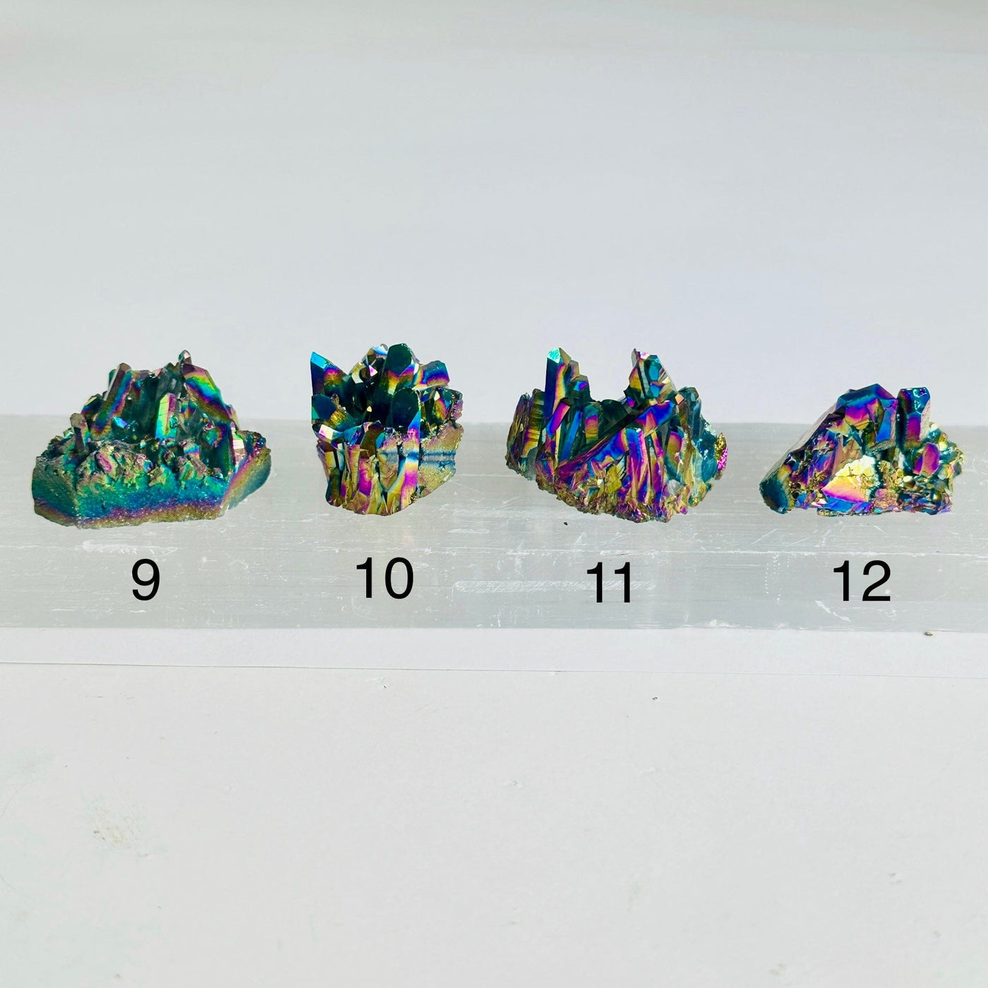 Rainbow Titanium Coated Amethyst Cluster - Small Crystal Cluster - You Choose variants 9 10 11 12 labeled