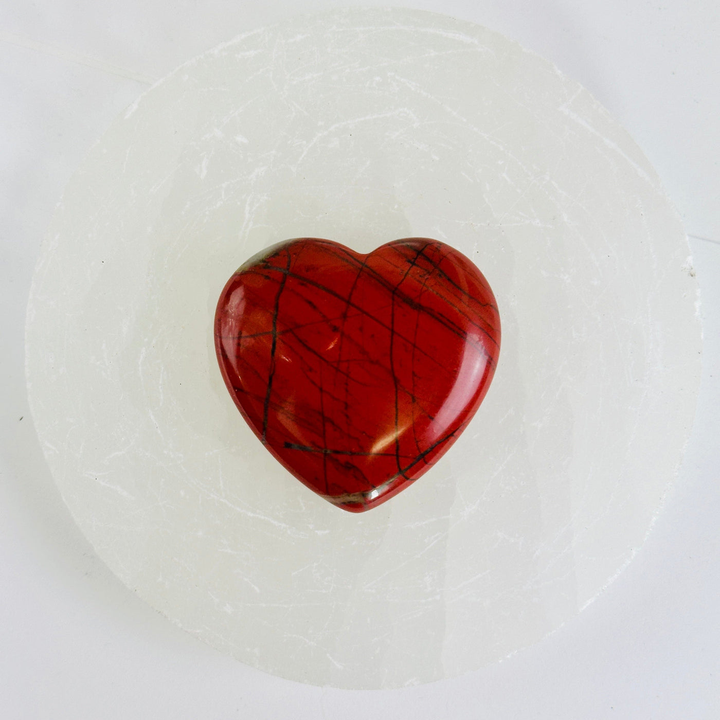 Red Jasper Polished Heart front view