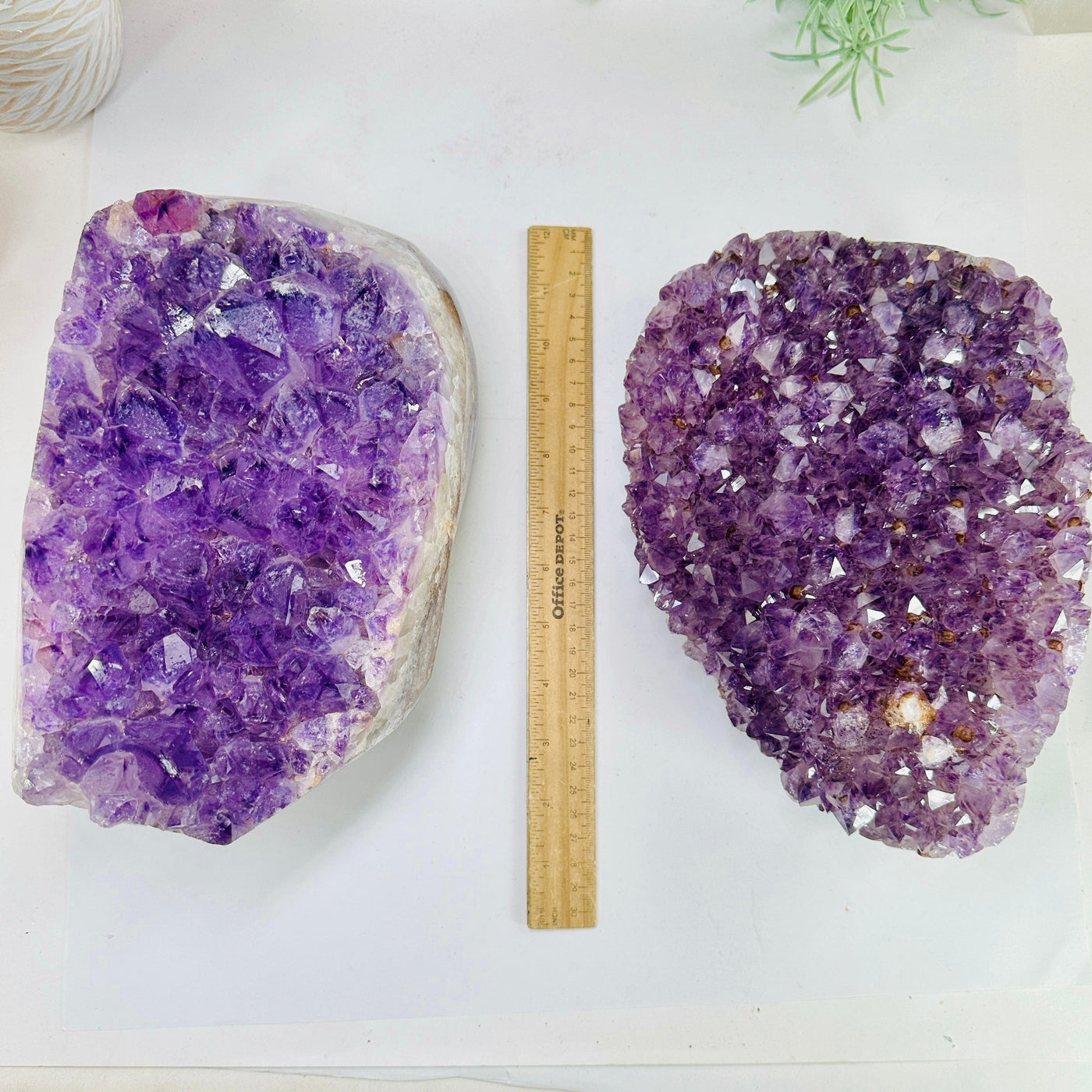 Amethyst Cluster Semi Polished Crystal - Collector's Piece - YOU CHOOSE variants C D with ruler for size reference