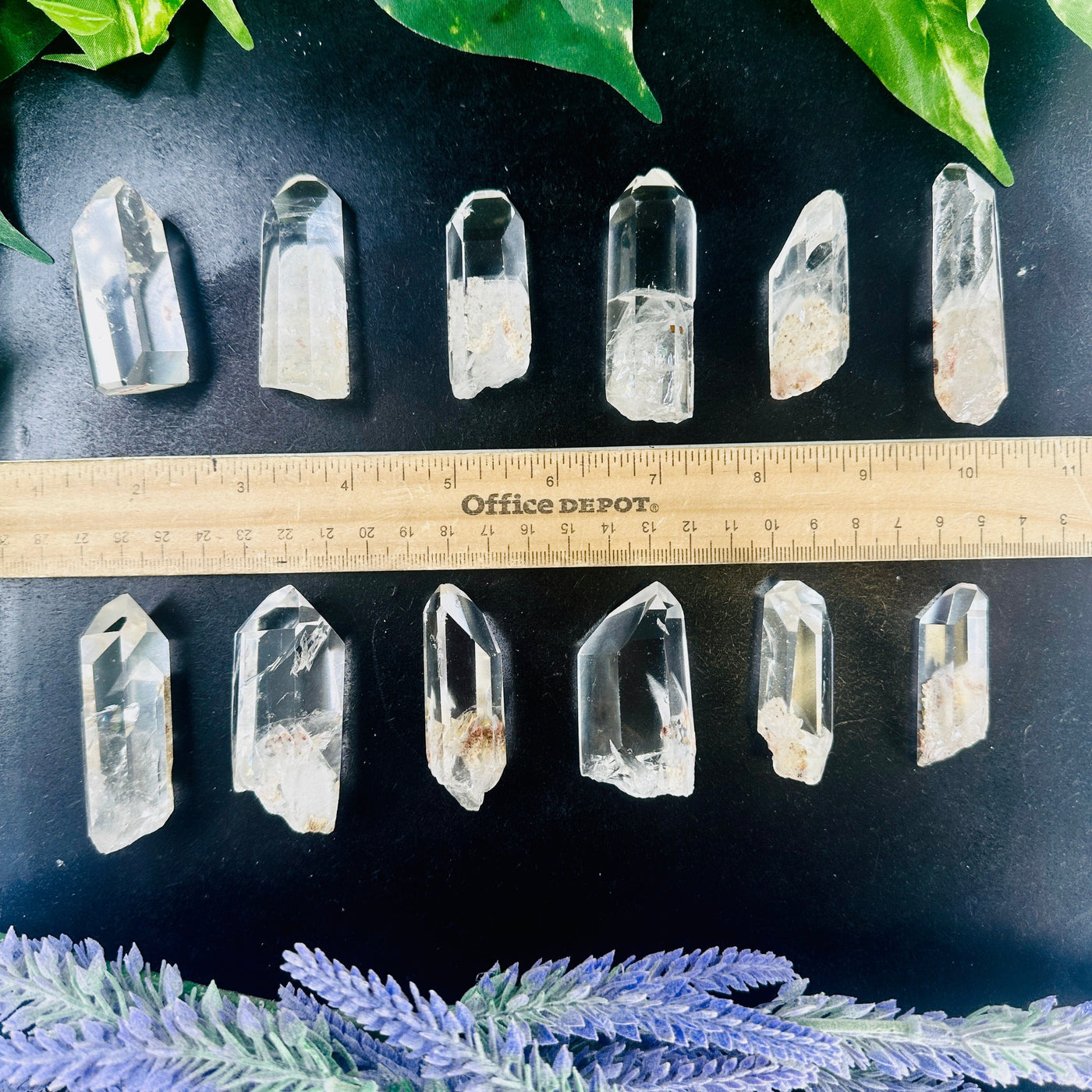 Crystal Quartz Point with Inclusions - High Quality - YOU CHOOSE all variants with ruler for size reference