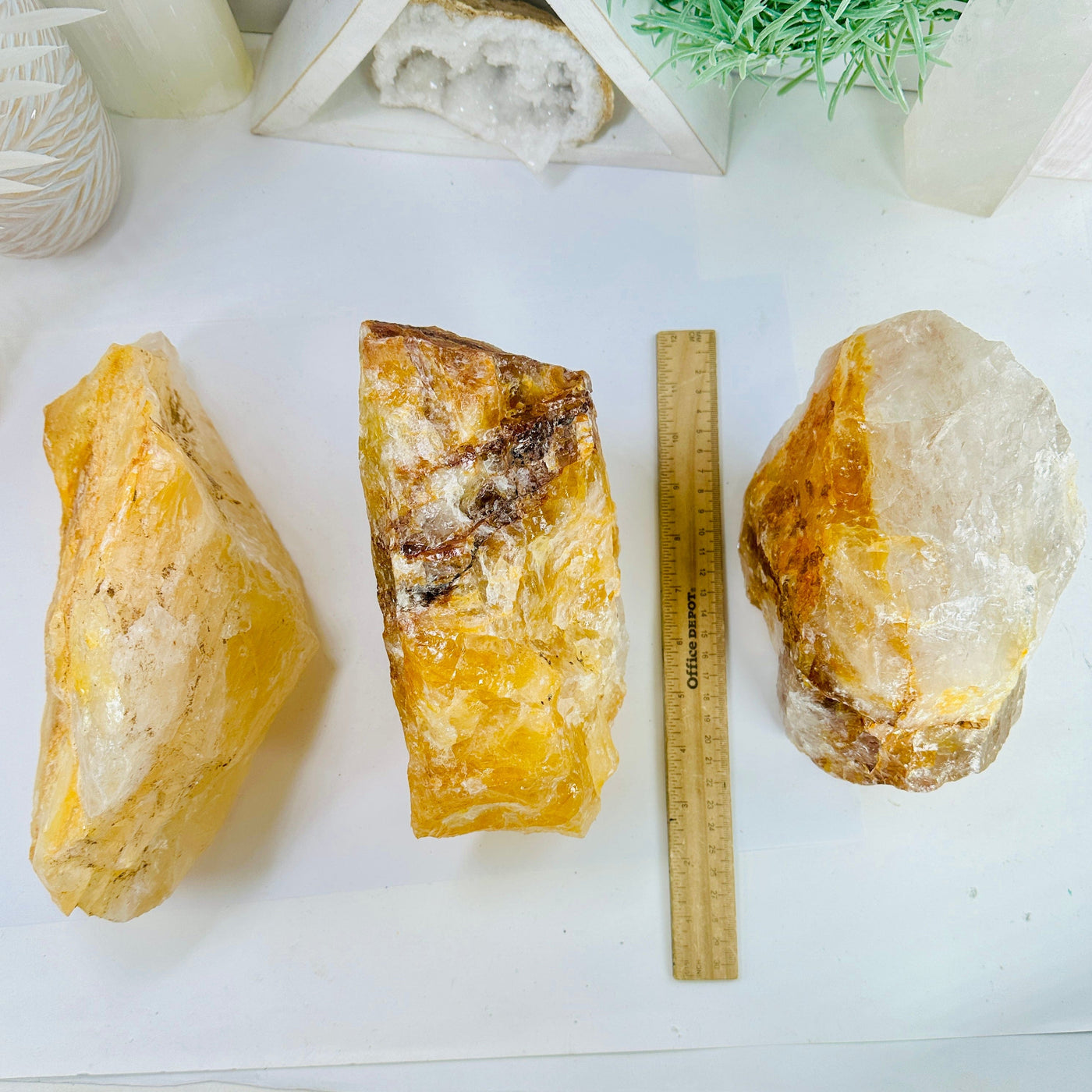 Golden Healer Large Raw Crystal - You Choose all variants with ruler for size reference