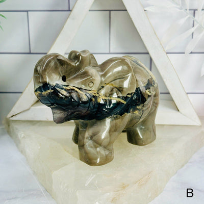 Lava Agate Crystal Carved Elephants - YOU CHOOSE elephant B labeled