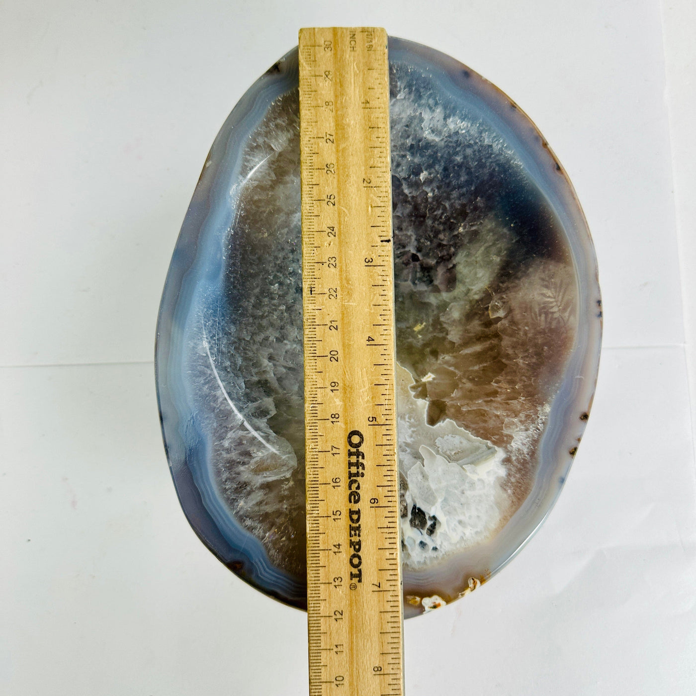  Agate Crystal Bowl YOU CHOOSE variant A with ruler for size reference