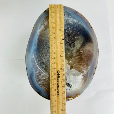  Agate Crystal Bowl YOU CHOOSE variant A with ruler for size reference