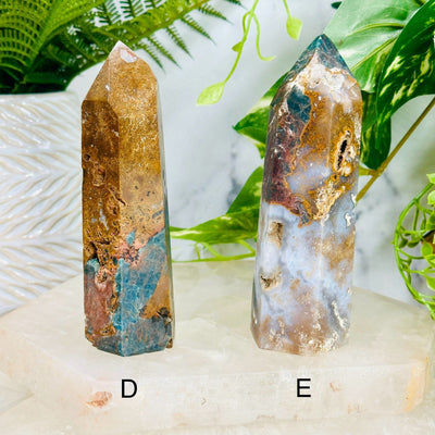 Apatite on Lions Eye Jasper - Polished Points - You Choose variants D, E labeled