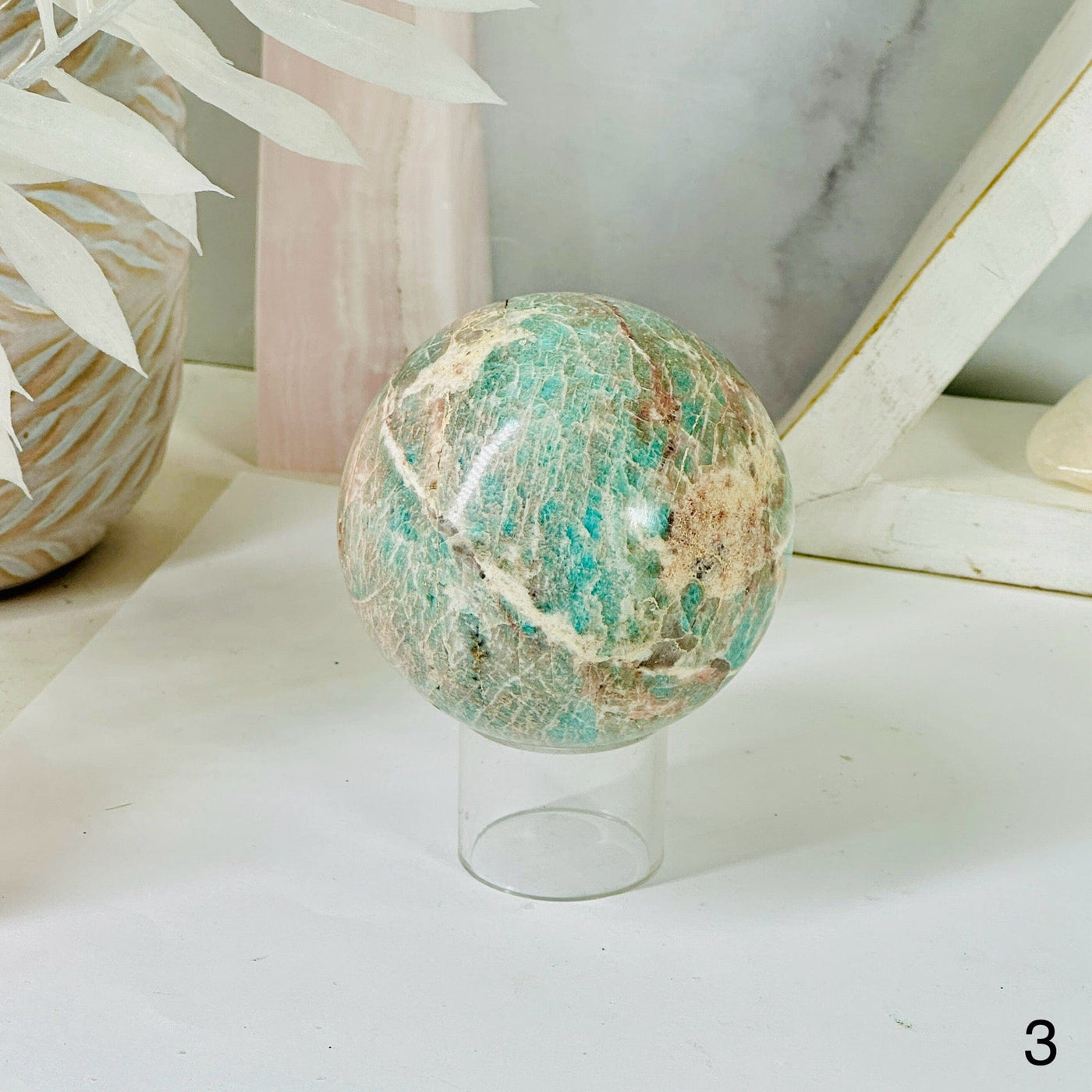 Amazonite Sphere - Crystal Ball - You Choose variant 3 labeled