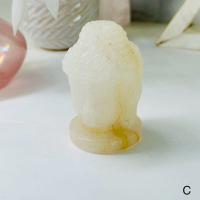Crystal Quartz Carved Buddha Head - YOU CHOOSE variant C labeled