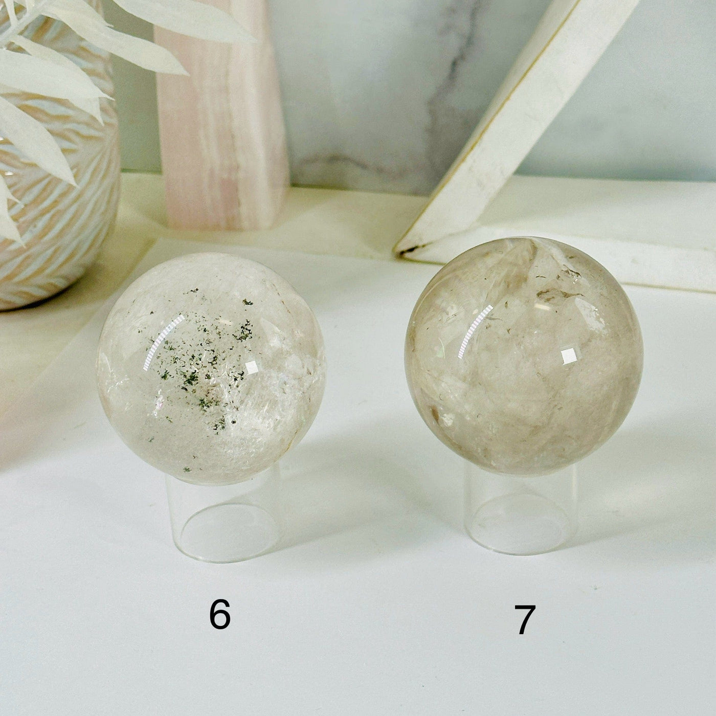 Crystal Quartz Sphere - Crystal Ball - You Choose variants 6 7 labeled