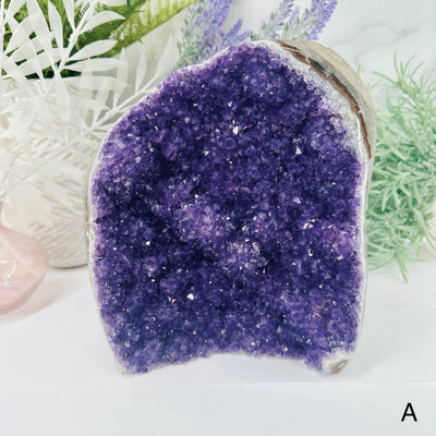 Amethyst Cluster - Crystal Cut Base - You Choose variant A labeled