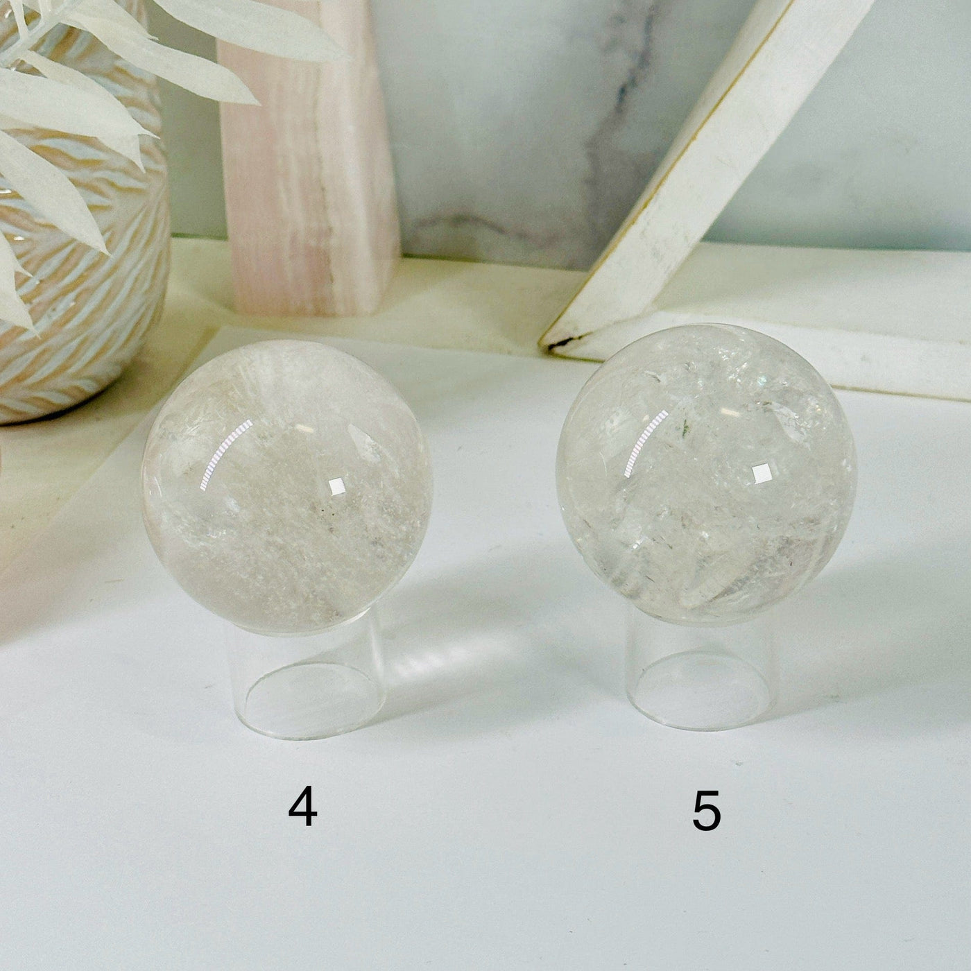 Crystal Quartz Sphere - Crystal Ball - You Choose variants 4 5 labeled