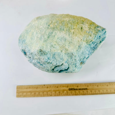 Aquamarine with Mica - rough natural crystal with ruler for size reference