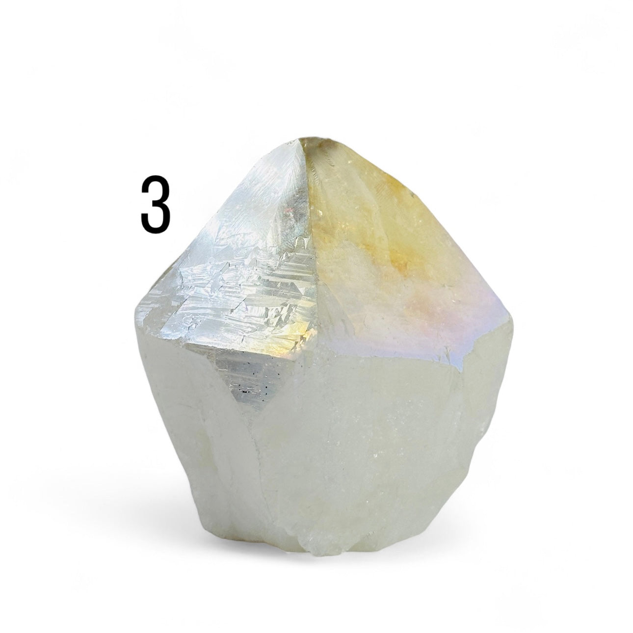 Angel Aura Citrine Crystal Point variant three.