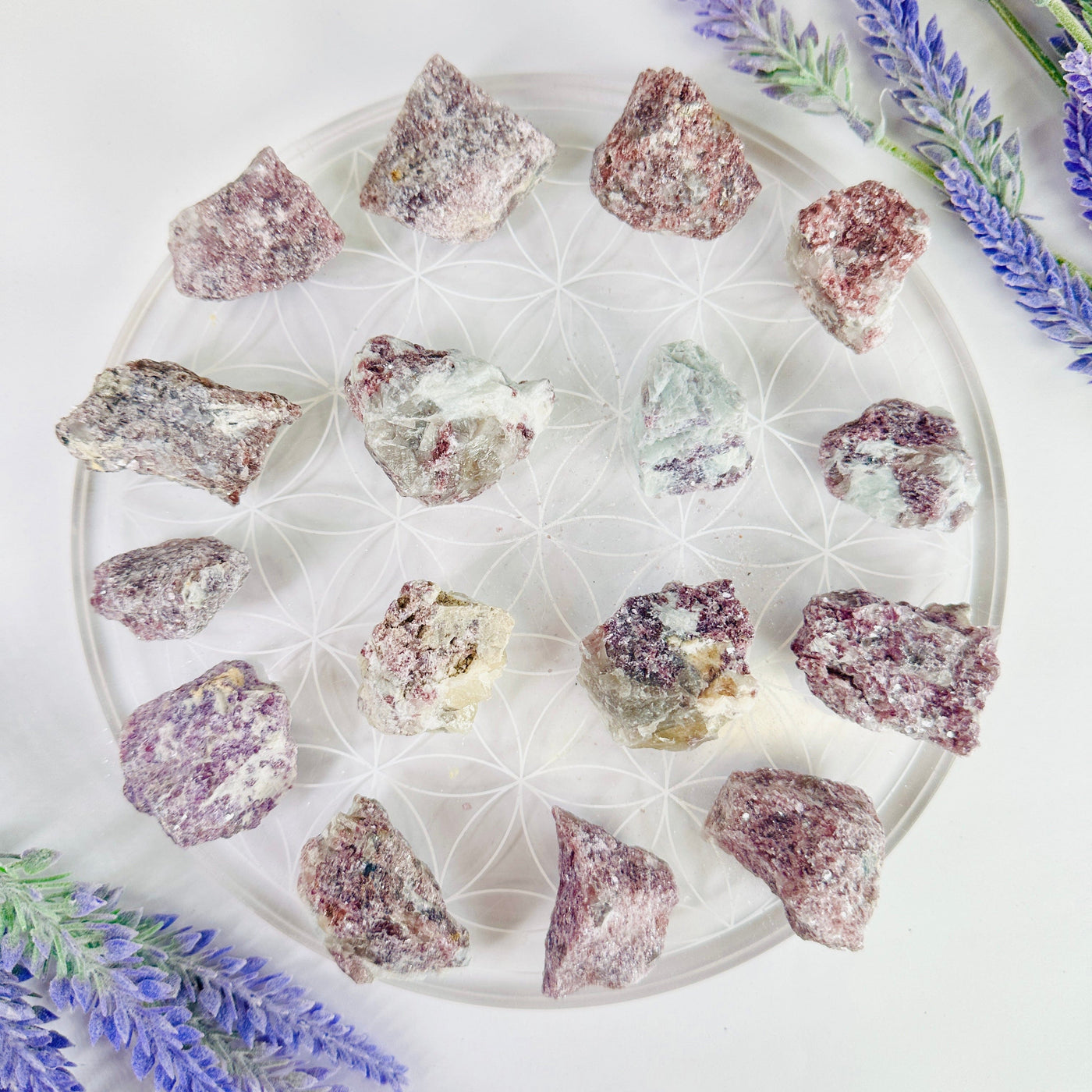 Lepidolite Chunks - Rough Stone - Natural Crystal - You Get All top view